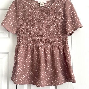 Mauve baby doll polka dot too